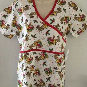 Peppermint Tops - Christmas Print Medical Scrub Top Peppermint Tops - Christmas Print Medical Scrub Top